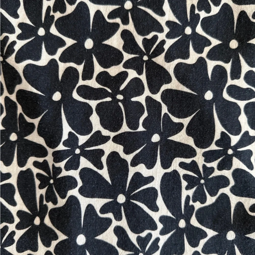 KITTY AND VIBE Floral Black and Cream Women's Linen Shorts - Picture 6 of 6